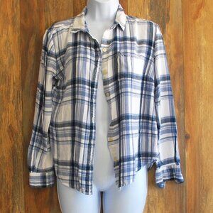Style & Co Plaid Flannel Button Down Women's M Shirt